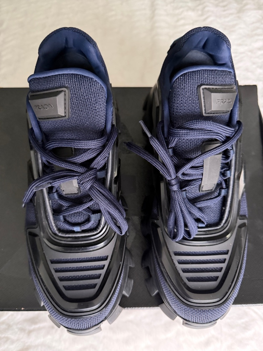 Authentic Prada Cloudbust Thunder Knit
Fabric Sneakers